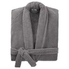 純棉披肩領浴袍 XXL F704024, 深灰色, 1個