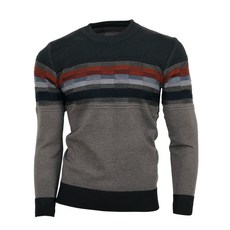MASTER BEAR 男士條紋圓形羊毛混紡針織 CTMP2054
