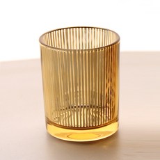 RIVER-GREEN 金色素面玻璃燭台, A款