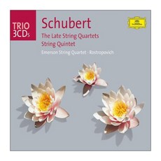 FRANZ SCHUBERT - THE LATE STRING QUARTETS & QUINTET/ EMERSON STRING QUARTET MSTISLAV ROSTROPOVICH EU수입반, 3CD