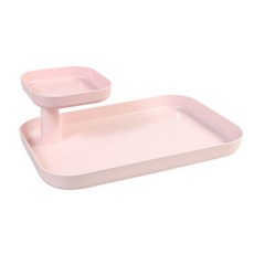 히키스 화장대 데스크 카페 악세사리 보관 2단 뷰티트레이 V2, 핑크