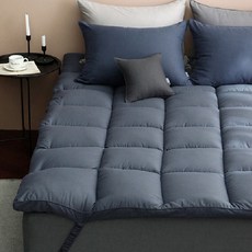 tacca tacca 超細纖維絎柔軟縫鬆緊帶式薄墊, 海軍藍