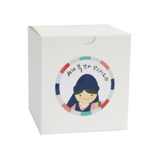 黃氏便當白色餅乾包裝盒 10入+新年快樂韓服少年貼紙 10入, 混色, 1套
