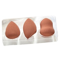 多種造型美妝蛋 3入組, 棕色的, 1套
