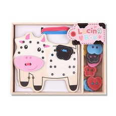 快樂小鎮原木穿線 粉色小, 1套