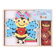 快樂小鎮原木穿線蜜蜂, 1套