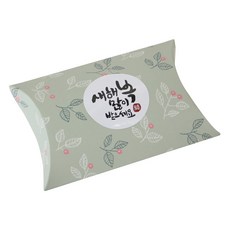 황씨네도시락 반달 상자 나뭇잎 카키 30p + 뉴 새해 복 캘리 스티커 화이트 30p, 혼합 색상, 1세트