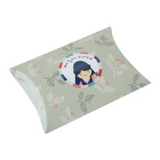 葉子圖案包裝盒 10入 軍綠色+新年快樂韓服男孩貼紙 白色 10入, 混色, 1套