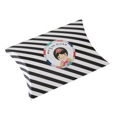 황씨네도시락 반달상자 스트라이프 블랙 30p + 새해복 스티커 한복소녀 30p, 혼합 색상, 1세트