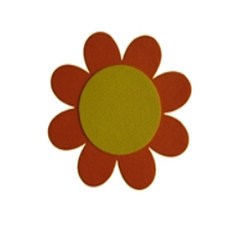 孩子世界花字母板毛氈裝飾 5入, 48D橙