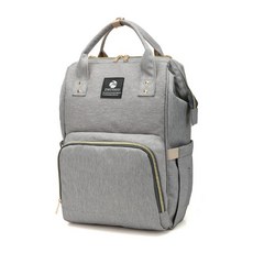 大容量拉鍊式後背包, 灰色
