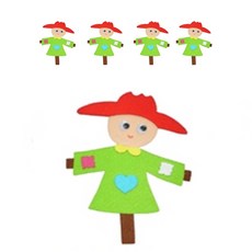 孩子世界稻草人毛氈裝飾環境構成 5入, 38B