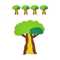 孩子世界樹毛氈裝飾環境構成 5入, 12E