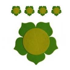 i-sesang 花朵字板 不織布裝飾 環境佈置 5入, 48E淺綠色