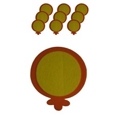 字母板毛氈組 10入, 49 橙色