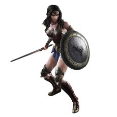 Play Arts 010 Kai 蝙蝠俠對超人:正義曙光 蝙蝠俠公仔+棒+盾牌+繩子+手 4入, 1套