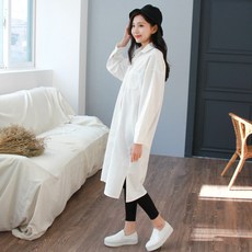 BONBONSTORY 孕婦 Cloud Latte 長款哺乳襯衫