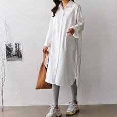 bonbonstory 孕婦哺乳長版襯衫