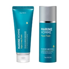The YEON 多妍 Marine Homme Aqua 兩用潔面泡沫 150ml + Fluid 多合一精華液 120ml, 1套