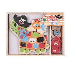 快樂小鎮 8種原木穿線玩具, 烏龜