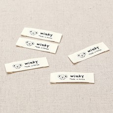 코하스아이디 윙키베어 면라벨 5p, 아이보리, 4개입
