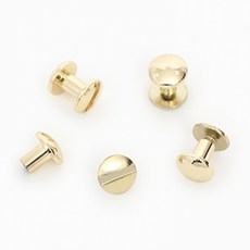 HAPPY BEARS 雙面螺絲型鉚釘 10mm 2入組, 金黃色, 1組