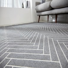 Gaongil 人字形棉質提花地毯+腳踏墊