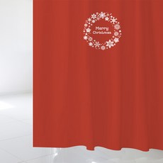 設計浴簾聖誕節浴簾 CSC 42+不鏽鋼浴簾環, 1套