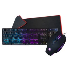 지클릭커 GMK-210 WITH PAD 유선 키보드 마우스 세트 + 장패드, 키보드(G-CLICHER G3 RAINBOW), 마우스(SA-M600), 장패드(G-CLICHER MG-2), 레드