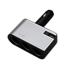 오토컴 EXO 마이크로 USB 3구 차량용 소켓 블랙, 1개