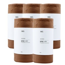 PURE SUNDAY 捲筒式一次性洗碗巾, 棕色, 60張, 5捲