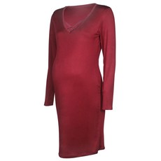 햇살 긴팔 X브이넥 임부원피스