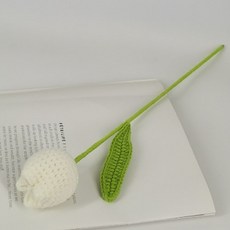 人造花 居家裝飾 紀念日 針織鬱金香, 白色