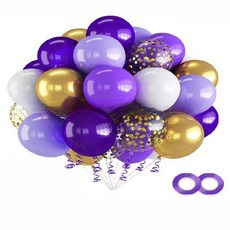Mandeul Hobby 五彩紙屑氣球組, 紫金色, 1套