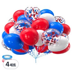 曼德哈比五彩紙屑氣球組, 紅藍色, 4套