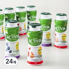 풀무원다논 액티비아 병 딸기 x 4p + 블루베리 x 4p 세트, 130ml, 8개입, 3세트