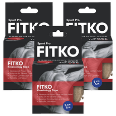 FITKO 飛客 肌力貼 運動型升級款 5cm x 5m 防水 彈性 舒適, 1捲, 3盒