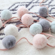 DECOTONIK 柔軟毛球掛飾, 粉紅色 + 象牙白 + 薄荷綠 + 灰色