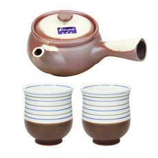 니시오니혼 도자기 다기 3p 세트 단가라 913528, 1세트, 찻잔 2p + 찻주전자