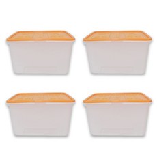 데코즈인 다너어 리빙박스 72L, 오렌지, 4개입