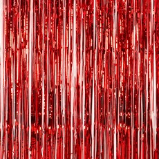 everything smile Party Pang 派對銀箔窗簾 5入, 紅色