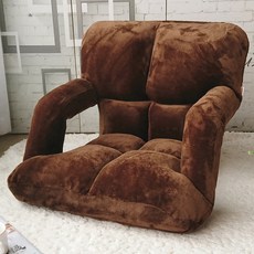 디에스 팔걸이 좌식 싱글소파, 브라운, 1개