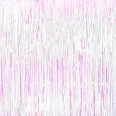 派對팡 派對亮片彩帶門簾 5入, 雷射白