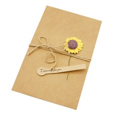 Donna&deco Erica 牛皮紙信封L + 向日葵花朵裝飾 10入, 混合顏色, 1套