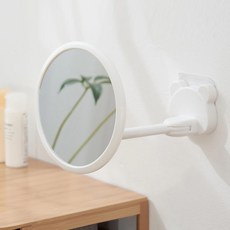 YEEUN 壁掛式浴室圓鏡, 白色的