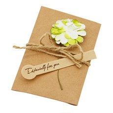 Donna&deco Erica牛皮紙S號信封 + 綠色紙花裝飾 10入, 混合顏色, 1套