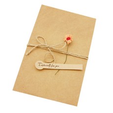 Dona&Deco Erica牛皮紙信封L+橘色迷你雛菊花裝飾 10入, 混合顏色, 1套