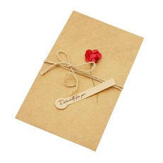 Donna&deco Erica 牛皮信封L + 紅色迷你玫瑰花朵裝飾 10入, 混合顏色, 1套