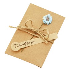 Donna&deco Erica牛皮信封S + 天藍色迷你雛菊花朵裝飾 10入, 混合顏色, 1套