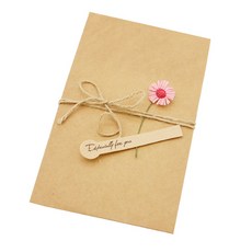 Donna&deco Erika牛皮紙信封L + 粉紅色迷你雛菊花朵裝飾 10入, 混合顏色, 1套